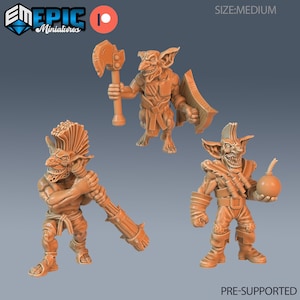 Epic Miniatures Wicked Goblin Tribe 2 | Miniatyrer i skala 28 mm | Påsköverraskning | Medelstor miniatyr | Ond Ogre