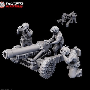 WW2 USMC M3 105 mm Haubitze Artillerie | Kriegsspiele Historisches Amerikanisches Militär 15 mm WW2 Cannon War Machine Miniature | Weltkrieg 2 Kriegsspiel