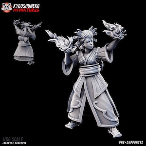 Japanisch Shugenja | Kyoushuneko Miniaturen | 30 mm Skala | Fußtruppen Einheit | D&D | Tabletop Wargaming Feudalharz Miniaturen | Schamane |