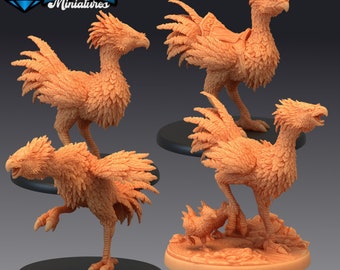 Epic Miniatures Lost Paradise x3 Terror Bird - escala 28 mm Miniaturas - Pássaro emplumado - Miniatura grande