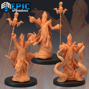 Yellow Bishop | 28mm scale Dungeons and Dragons Miniatures for Tabletop Gaming | Wargaming Fantasy Miniatures | 3d printed | Priest Warrior
