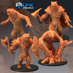 Werebear | 28mm scale Dungeons and Dragons Miniatures for Tabletop Gaming | Wargaming Fantasy Miniatures | 3d printed | Fantasy Dire Bear