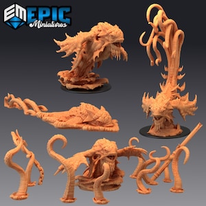 Kraken Clássico | Miniaturas de Dungeons and Dragons em escala de 28 mm para jogos de mesa | Miniaturas de fantasia da Wargaming | Impresso em 3D | Monstro do mar
