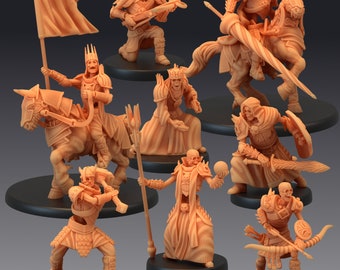 Armée de squelettes | Figurines Dungeons and Dragons à l'échelle 28 mm pour le jeu sur table | Figurines fantastiques Wargaming | imprimé en 3D | Guerrier mort-vivant