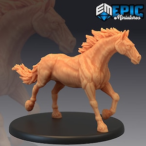 Horse Wild | 28mm scale Dungeons and Dragons Miniatures for Tabletop Gaming | Wargaming Fantasy Miniatures | 3d printed | Wild Animal