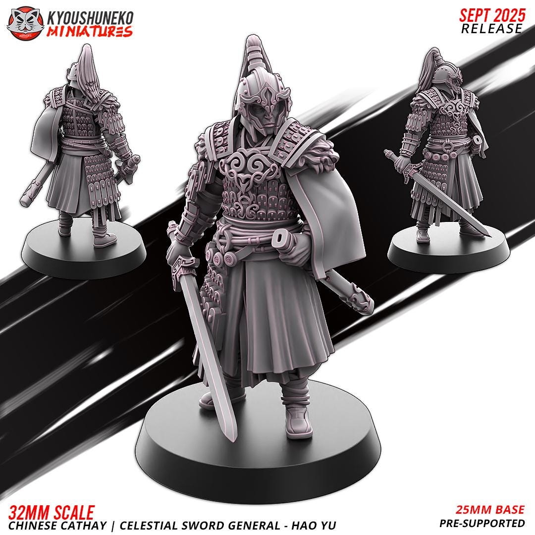 コロン　ミニチュア Celestial Sword General – 32mm Chinese Cathay Fantasy Miniature