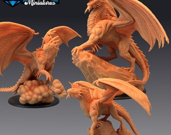 Silver Dragon | 28mm scale Dungeons and Dragons Miniatures for Tabletop Gaming | Wargaming Fantasy Miniatures | 3d printed | Dragon Creature