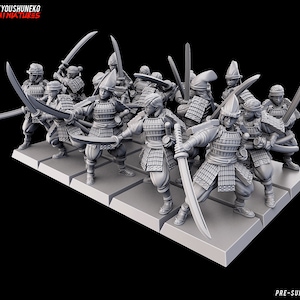Japanese Samurai Onna Bushi Katana | Kyoushuneko Miniatures | Infantry Unit | D&D | Tabletop Wargaming feudal resin miniatures | Eboshi