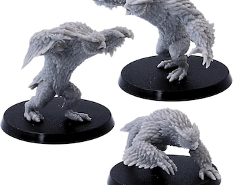 Miniaturas Owlbear: 3 figuras a escala de 28 mm, para juegos de rol, fantasía y guerra, de mesa, de resina.
