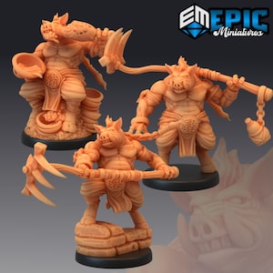 Pigsy | 28mm scale Dungeons and Dragons Miniatures for Tabletop Gaming | Wargaming Fantasy Miniatures | 3d printed | Humanoid Pig Boar Demon