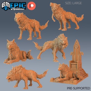 Epic Miniatures Viking Age x3  Fenrir Wolf | Dire Wolf/Wolves |  28mm scale Tabletop Wargaming RPGs | Dungeons & Dragons Miniatures