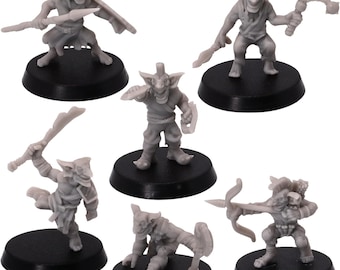 邪悪な部族のゴブリン - ミニチュア6体セット | 28mm ファンタジーRPGフィギュア | エピックミニチュア | ウォーゲーム卓上樹脂フィギュア
