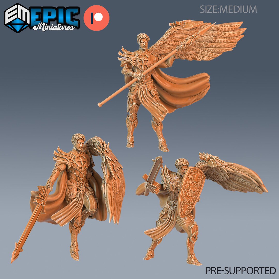 thumbnail image 2 of DM Stash Tharavës Arch Angel Of Wisdom – Paladin Cleric Fighter Miniature – D&D DnD Tabletop 2 of 6