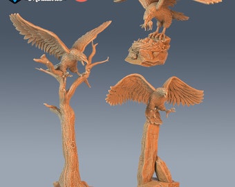 Roc | Miniaturas de Dungeons and Dragons em escala de 28 mm para jogos de mesa | Miniaturas de fantasia de jogos de guerra | Impressão 3D | Criatura de pássaro