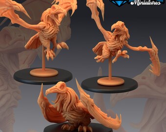 Shantak | Miniaturas de Dungeons and Dragons em escala de 28 mm para jogos de mesa | Miniaturas de fantasia da Wargaming | Impresso em 3D | Criatura Pássaro Voador
