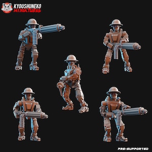 British Robot Mech Soldier Automaton | Steampunk Wargames Historical British Military Soldiers Army WW2 Miniature | Steampunk Miniature