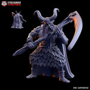 Glade Champion | Elves | 30mm scale | 3d Printed Tabletop Wargames Fantasy Dnd Elf Miniature| Elf Army | Elf Leader Champion with Scythe
