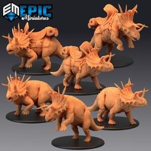 Triceratops | 28mm scale Dungeons and Dragons Miniatures for Tabletop Gaming | Wargaming Fantasy Miniatures | 3d printed | Dinosaur