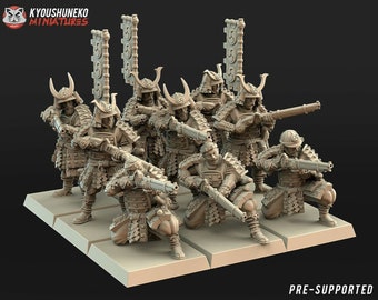 Samurai Miniature Japanese Musketmen Figures - Kyoushuneko Miniatures - Kensei  Test of Honour Feudal Wargaming Minis for Tabletop Games