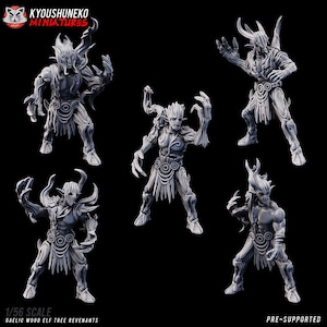 Gälischer Holz-Elfenbaum Revenants | Tabletop Rollenspiel DnD Fantasy Elfe Miniatur | D&D Fantasy Elfen | Elfenarmee | Elben-Krieger | Kyoushuneko