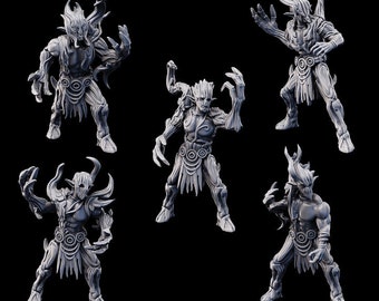 Gaelic Wood Elf Tree Revenants | Tabletop RPG DnD Fantasy Elf Miniature | D&D Fantasy Elves | Elf Army | Elven Warrior | Kyoushuneko