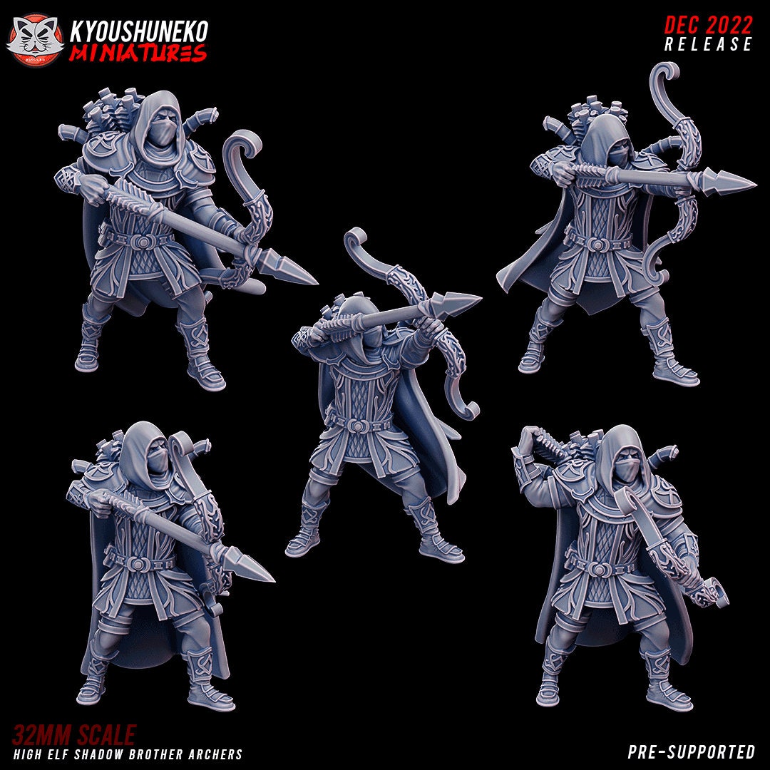 Archer Elf Warriors Infantry Unit Elf Shadow Brothers Tabletop D&D
