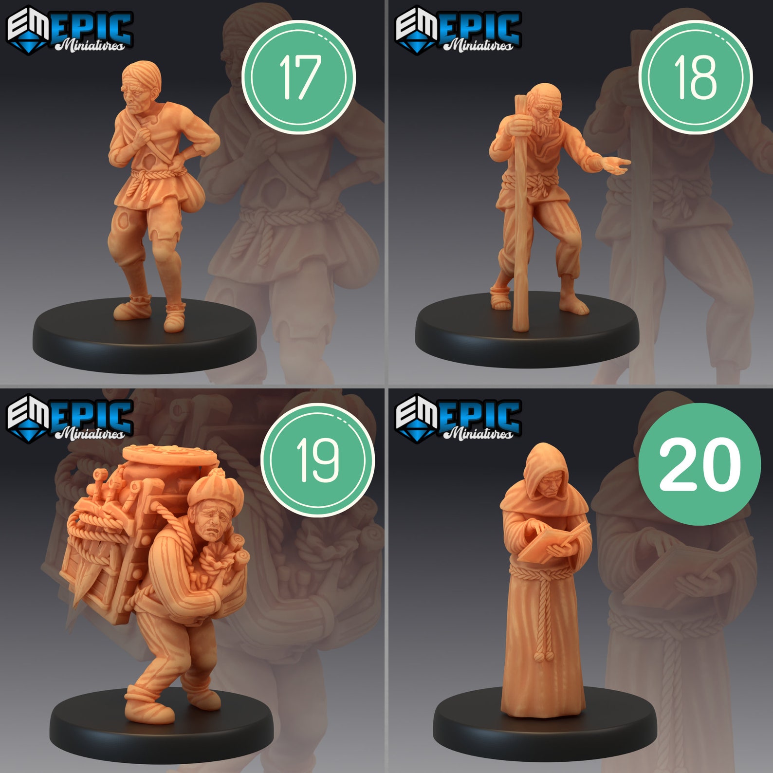 Farm Villagers Dnd Miniatures Epic Miniatures 28mm 32mm - Etsy