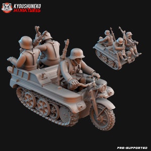 German Kettenkrad Motorcycle Tractor | Wargames Historical German Military Soldiers Army WW2 War Vehicle Miniature | World War 2 Wargaming