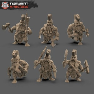 Dwarf Slayers Axe and Mounted Slayer Lord | Dwarven | Tabletop DnD Role Play Wargames Fantasy Dwarf Miniature | Dwarven Unit | Kyoushuneko