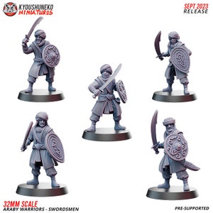 Araby Warriors Swordsman - Yokai Kensei Test of Honour Feudal Wargaming Minis for Tabletop Games - Kyoushuneko Miniatures