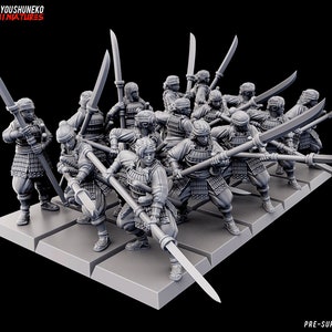Japanese Onna Bushi Naginata | Gaelic Wood Elf | Samurai Elves | Tabletop RPG D&D Fantasy Female Miniature | Infantry Unit | Kyoushuneko