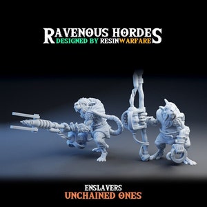 Enslavers | Ratmen Ratfolk Heavy Armor | Rodent Rat Vermin Warrior | Unpainted Resin Model 32mm Wargaming D&D RPG Fantasy Rat Miniature