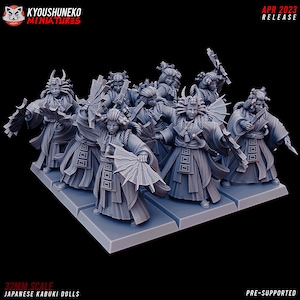 Japanese Kabuki Dolls Nippon Army -  Kyoushuneko Miniatures, Kensei Test of Honour Feudal Wargaming Minis for Tabletop Games