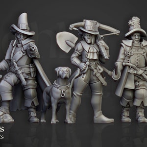 Witch Hunters | Tabletop D&D Roleplaying Wargaming Fantasy Miniatures | Female Male Hunters | Inquisitorial Band | Warband |