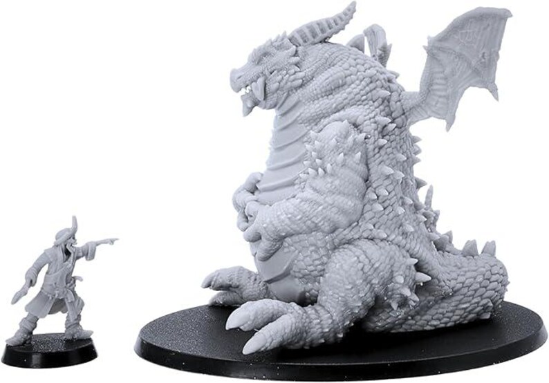 Large Dragon Model Large Fat Dragon Miniature: Unpainted Resin RPG Model (28mm-32mm Scale ...