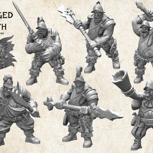 Conquistador Ogre Warriors | Dungeons and Dragons | Pathfinder RPG | 32mm scale Ogre Miniature | Tabletop Wargaming Fantasy | War master |
