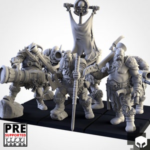 Ogre Bombardiers | Orc Ogre Khans | Fire Power Ogre | Cannoneer Ogres | 30mm scale Role Play Wargaming DnD Fantasy Ogre Miniature |
