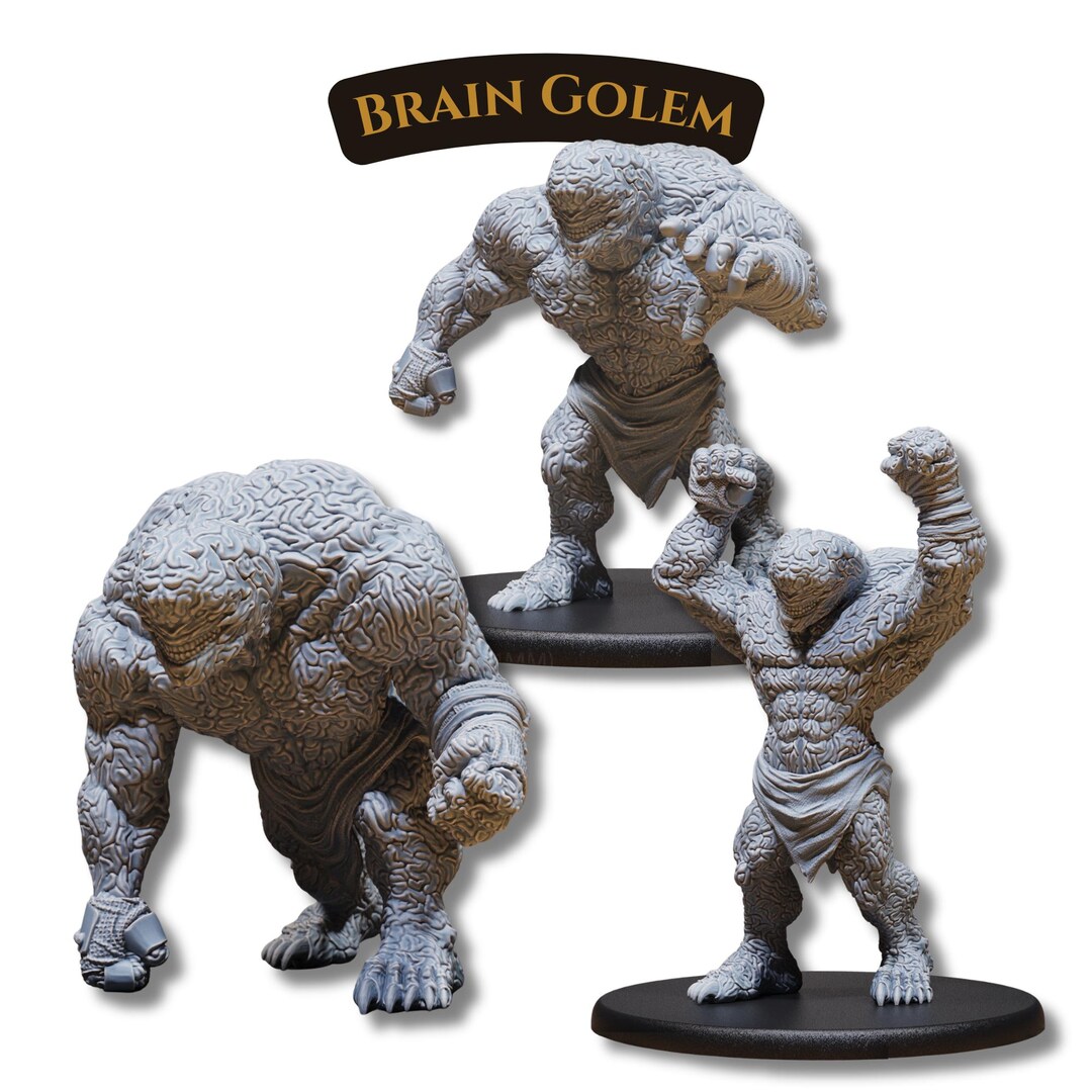 Brain Golem Miniature Set – 3 Models for Dnd and Fantasy Wargaming | 41 ...
