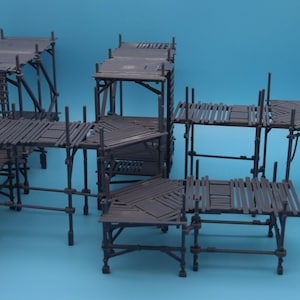 Steigerbouwterreinset | Modulair wargaminglandschap | 28 mm-32 mm schaal | Sciencefiction | Steampunk | Fantasie | D&D