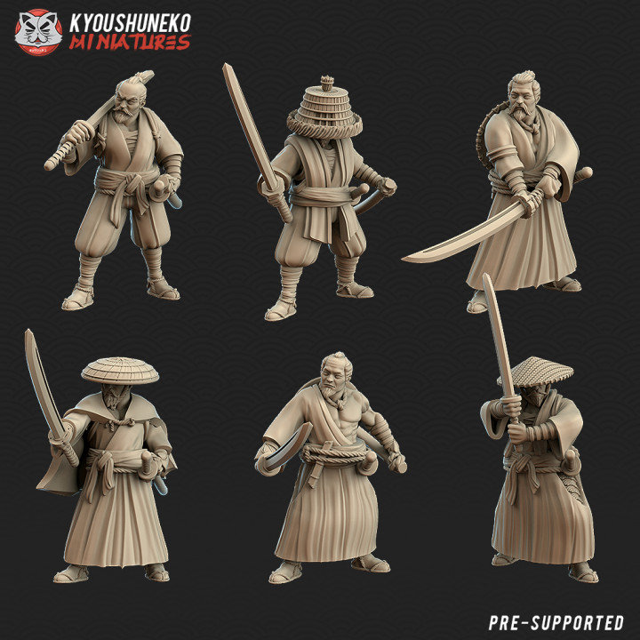 サムライ Samurai 15 Japanese Samurai Ronin X18 | 30mm Scale Feudal Infantry