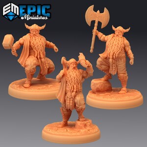 Adventurer Dwarfs | 28mm scale Dungeons and Dragons Miniatures for Tabletop Gaming | Wargaming Fantasy Miniatures | 3d printed | Dwarven