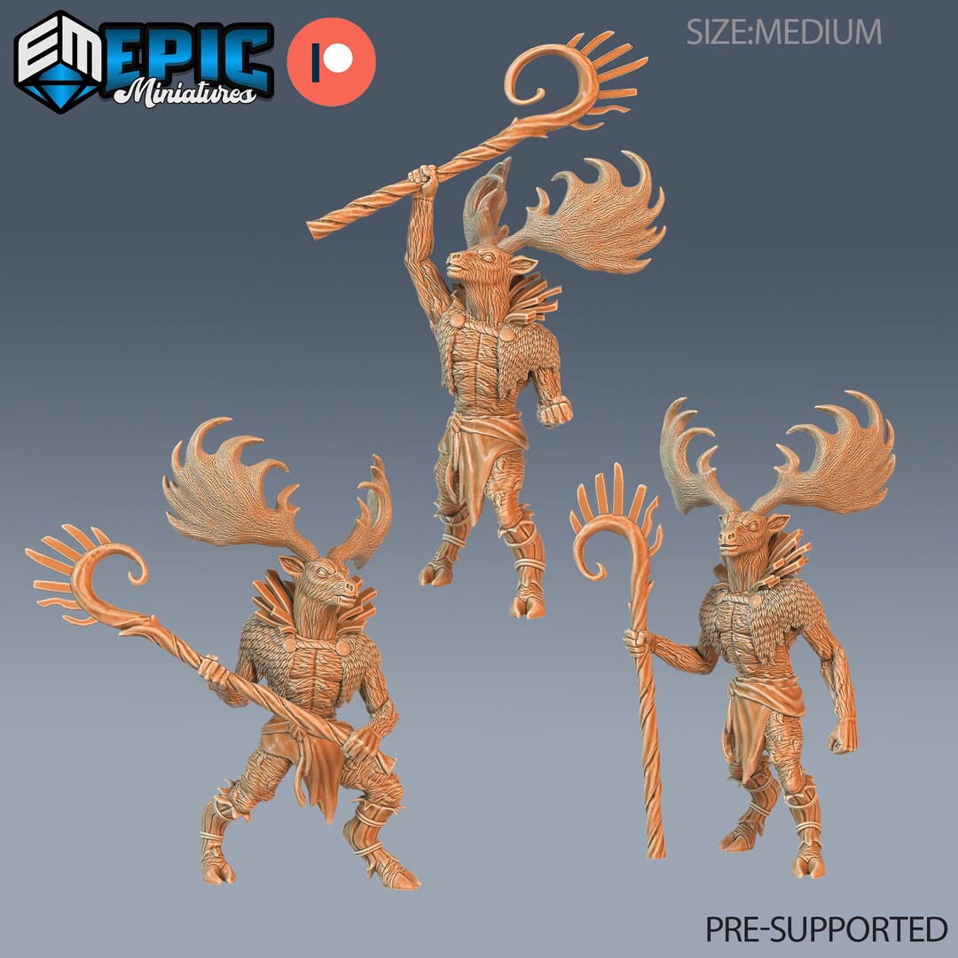 Epic Miniatures Viking Age X3 Deer Shaman 28mm Scale Tabletop Wargaming Rpgs Dungeons & Dragons