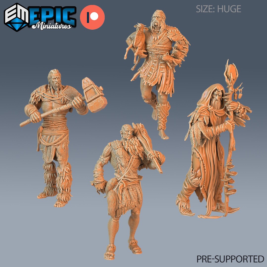 Epic Miniatures Viking Age X3 Jottun Giant Tribe 28mm Scale Tabletop Wargaming Rpgs Dungeons