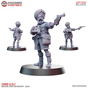 WW2 Indian Sikh Soldier NCO - Feudal Wargaming Minis for Tabletop Games - Kyoushuneko Miniatures