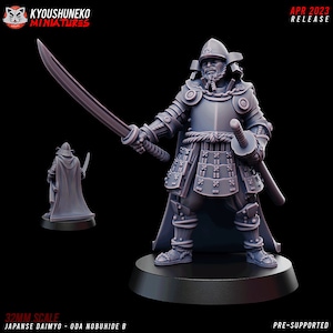 Japanese Daimyo Oda Nobuhide Nippon Army Figures -  Kyoushuneko Miniatures, Kensei Test of Honour Feudal Wargaming Minis for Tabletop Games