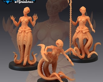 Octomaid | 28mm scale Dungeons and Dragons Miniatures for Tabletop Gaming | Wargaming Fantasy Miniatures | 3d printed | Octopus Mermaid