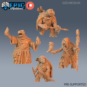 Epic Miniatures Turtle Folk Tribe 2 | 28 mm Miniaturen | Osterüberraschung | Mittelgroße Miniatur | Aqua Dorfbewohner