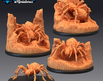 Giant Rock Spider | 28mm scale Dungeons and Dragons Miniatures for Tabletop Gaming | Wargaming Fantasy Miniatures | 3d printed | Arachne