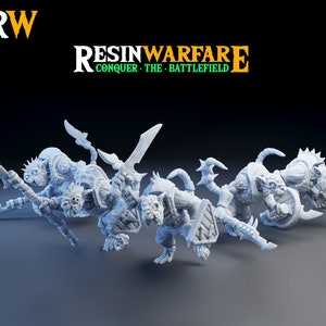 Vermin Warriors | Ratmen Ratfolk Unit | Unpainted Resin Model 32mm scale Wargaming D&D Role play Fantasy Rat Fighter Miniatures |
