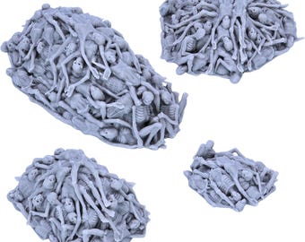 Corpse Pile Terrain Set: Resin Horror Wargame Scenery - 28mm-32mm Scale